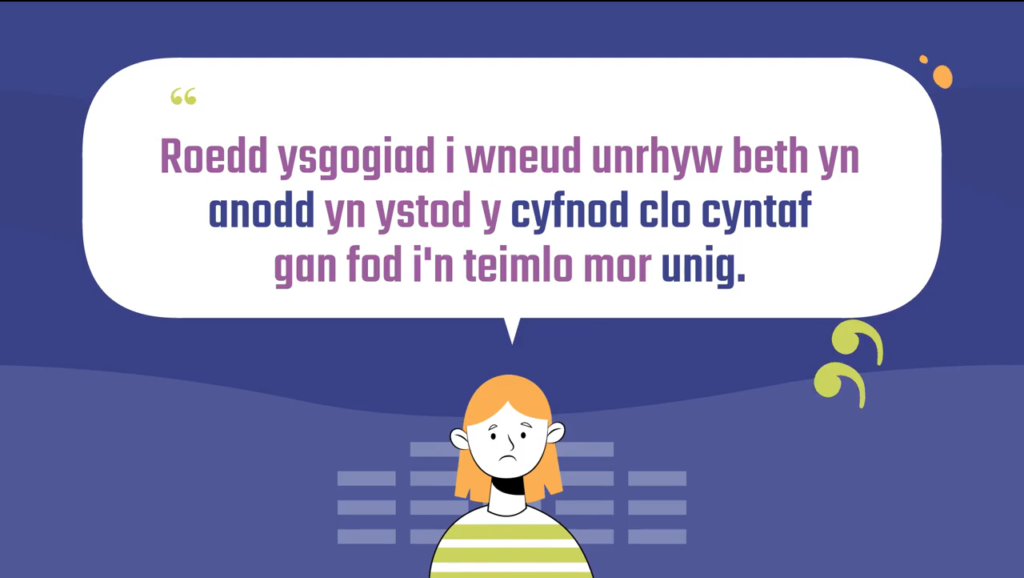 Dyfyniad o'r adroddiad dychwelyd i'r ysgol