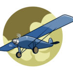 vector illustration of classic airplane