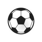 Soccer ball icon. Flat vector illustration in black on white background.