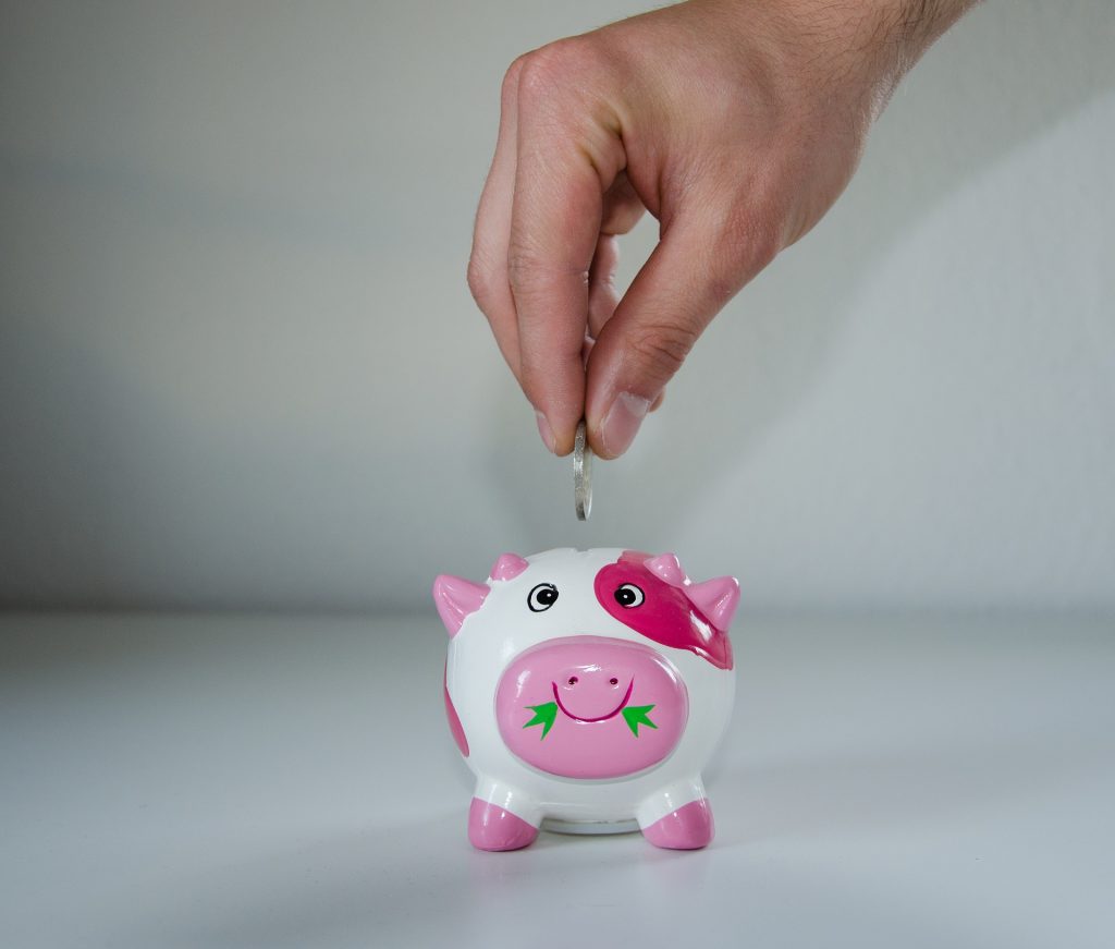 piggy bank save money for a mobile