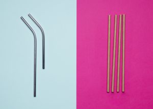 Metal and paper straws for Reduce Single Use Plastic article