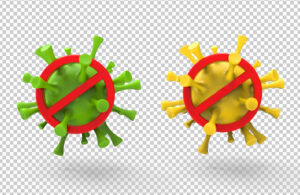 Covid germs crossed out for Firebreak article