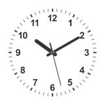 3d realistic circle shaped clock. Vector illustration