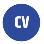 Initials 'CV' in white on a blue background