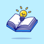 Book With Lighbulb Cartoon Vector for A Level results blog