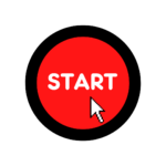Illustration. Red button with black surround with word start in middle and cursor pointing at it. For advice guest blog