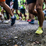 Starting running feet of runners