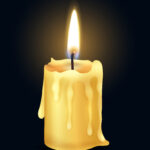 Lit candle to depict grief 