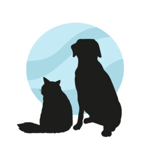 Shilouette of a dog and a cat for pet loss blog