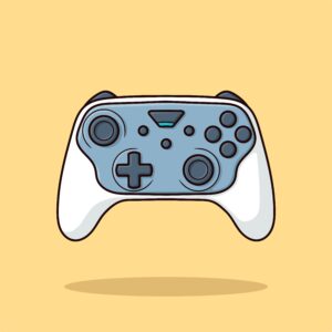 white and grey console controller on yellow background for making friends in rural areas blog