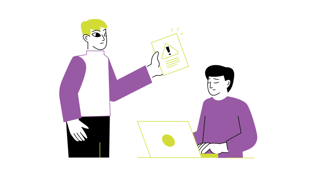 One person handing another a deadline