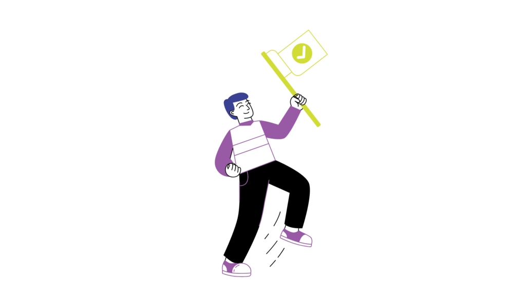 Person celebrating the completion of a project