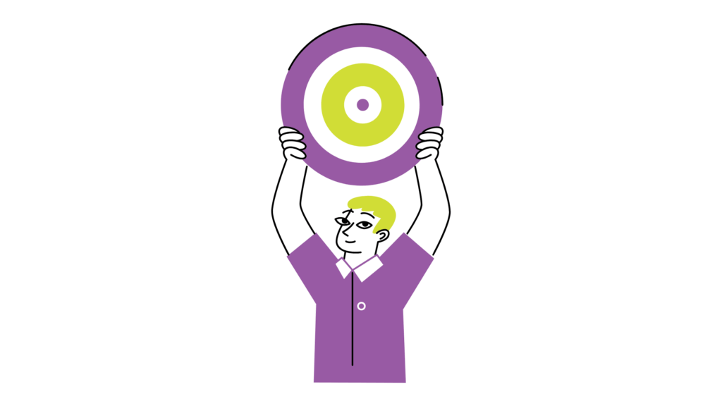Person holding a target above their head