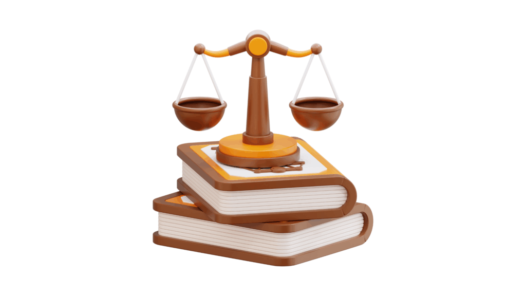 Justice scales on top of 2 books