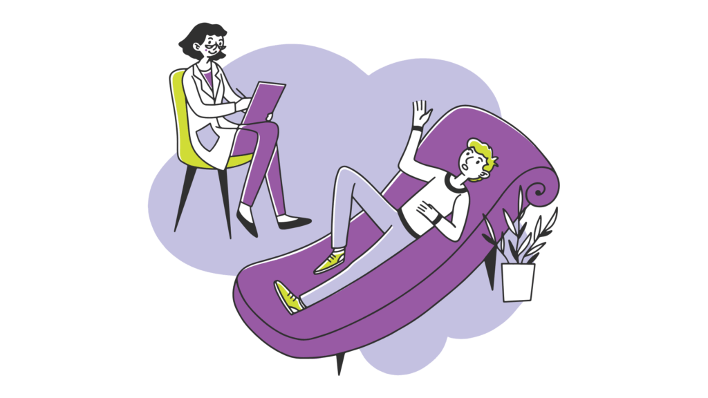 Person talking to a therapist